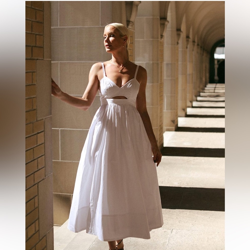 Banana Republic Isa Cotton Dress in White - 12